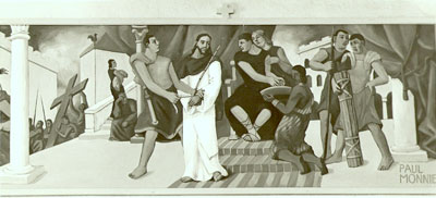 <em>Chemin de Croix</em> (détail), peinture à la cire, église de Noës (Valais), 1934.